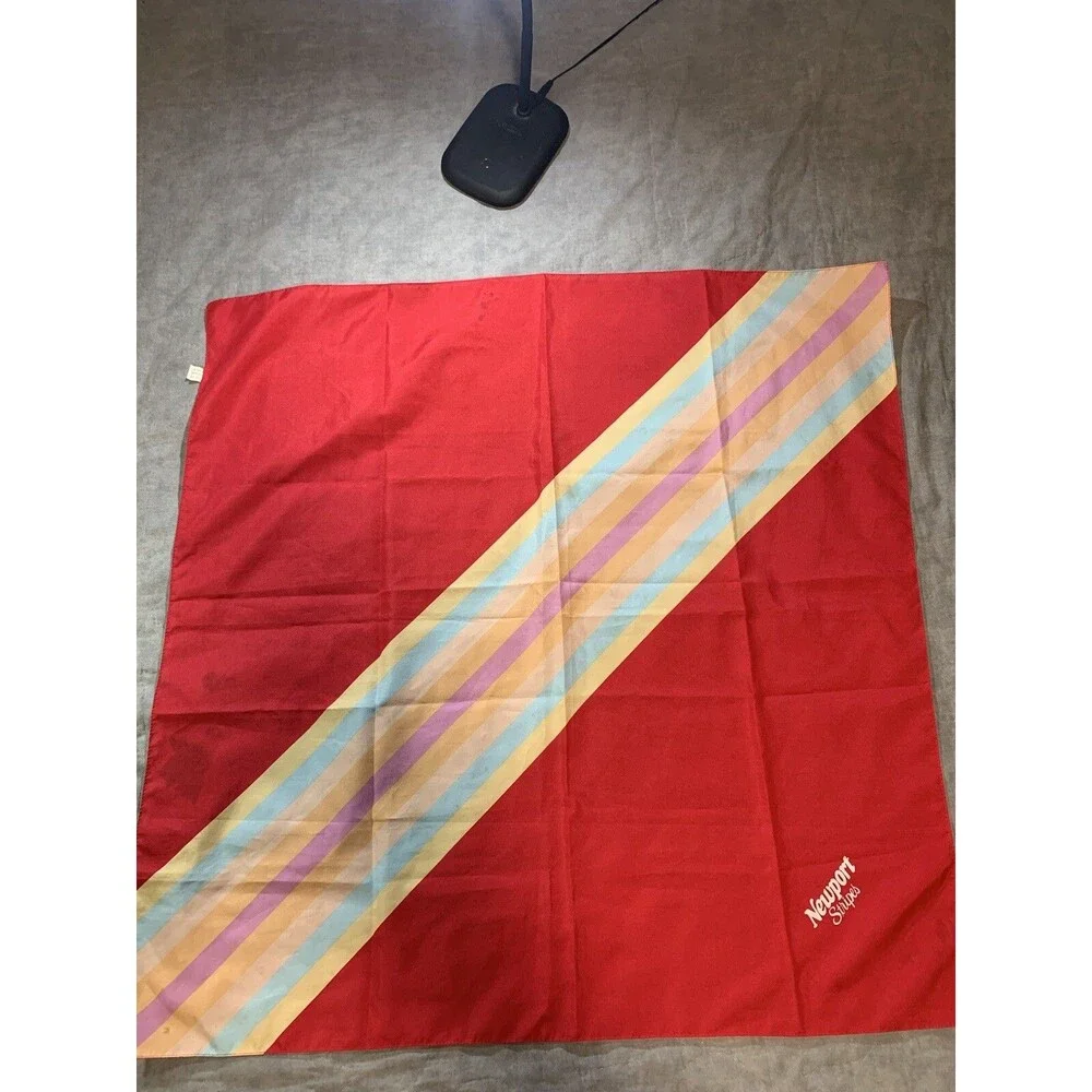 Unbranded Newport Stripes Cigarettes Logo Scarf Red & Pastel